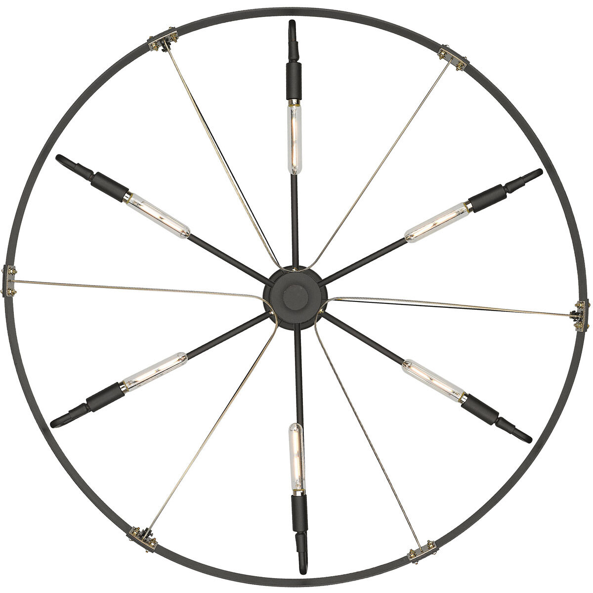 Vaughn 6 Light 33 inch Natural Black Pendant Ceiling Light in Aged Brass, Large